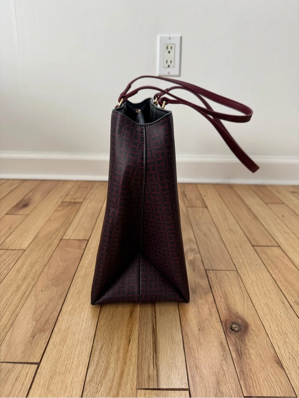 Tommy Hilfiger Burgundy Monogram Satchel